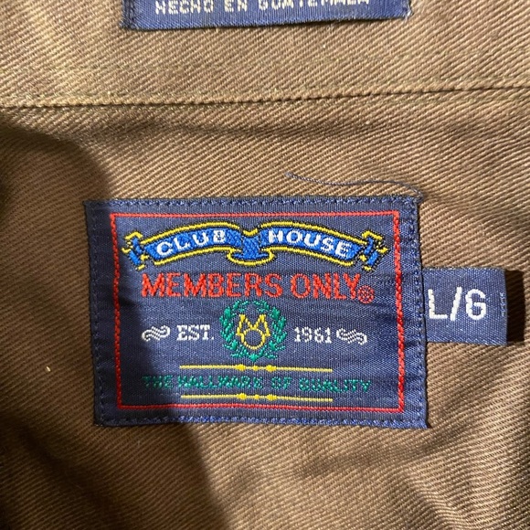 Members Only Dark Brown Casual Button Down Shirt Large (GA) - Picture 7 of 9